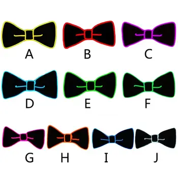 

Men Luminous LED Wire Bow Tie Adjustable Glowing Neon Flashing Light Up Necktie with Switch Controller Novelty Club Party Favors
