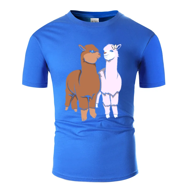 Men-Blue Мода супер лама Альпака футболка унисекс евро размер S-5xl Kawaii Мужская футболка короткий рукав веселый - Цвет: Men-Blue