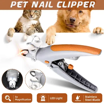 

Professional Pet Nail Clipper Scissors 5X Pet Dog Cat Nail Toe Claw Clippers Scissor LED Light Nail Trimmer For Animals Articles