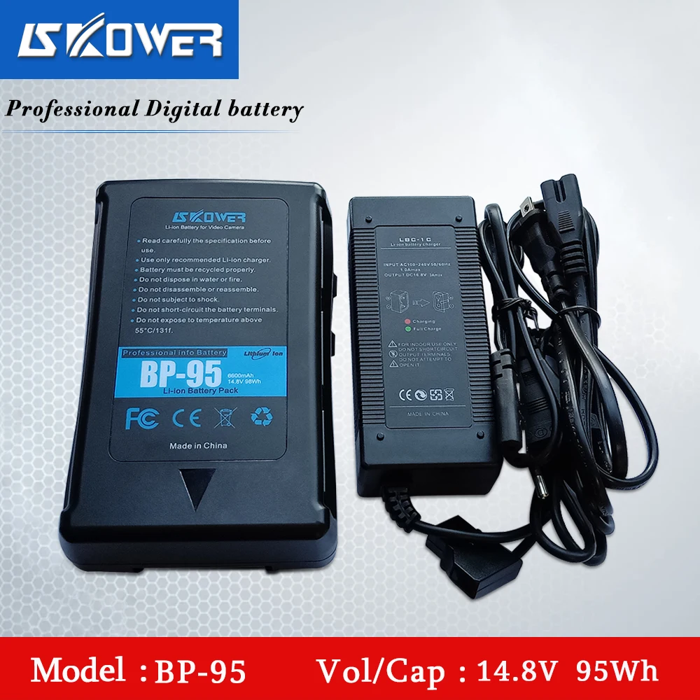 SKOWER 14,8 V 95Wh(6600 mAh) BP-95 V-Mount V-Lock V-shape V Mount литий-ионная аккумуляторная батарея с usb-портом+ зарядное устройство D-Tap