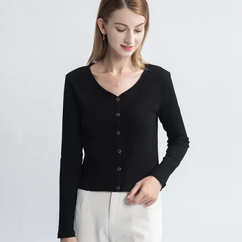 

Black Long-sleeve T-shirt Women Autumn 2020 New Slim Shirt Short Sexy Bottoming Shirt Thin Section Top