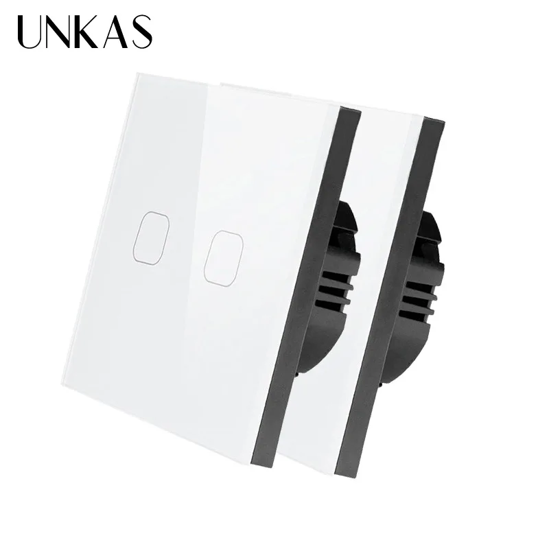 Настенный светильник UNKAS AC220V 1/2/3 Gang 1 Way стандарт ЕС сенсорный выключатель