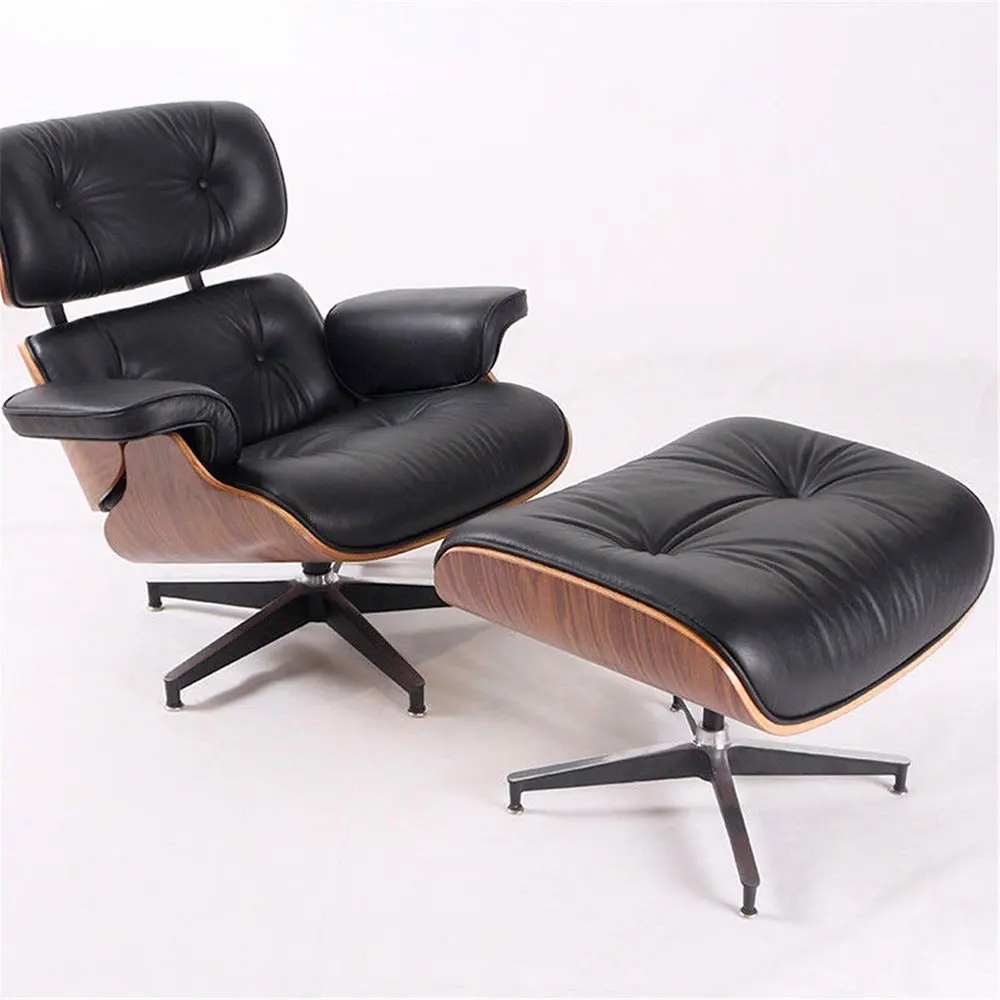 Best Mid Century Eames Lounge Chair amp; Ottoman Genuine Rosewood Italian Leather Rosewood Walnut