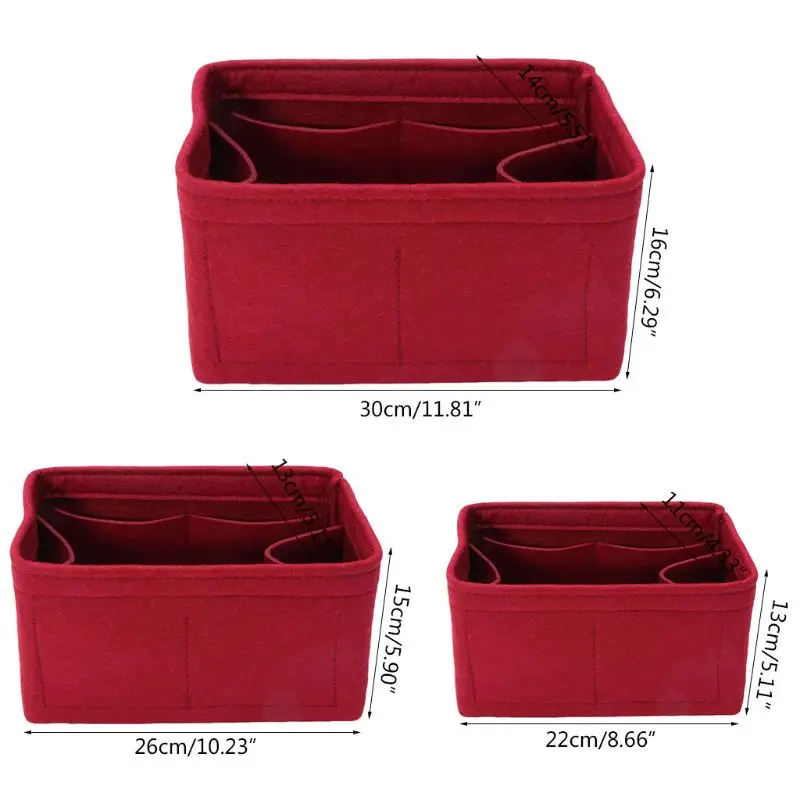 Tote Handbag-Organizer Insert-Bag Storage Inner-Purse Makeup Felt Travel Portable Q1FA