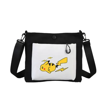 

2020 new large-capacity simple and wild Japanese girl shoulder bag cute cartoon anime canvas hit color female crossbody bag
