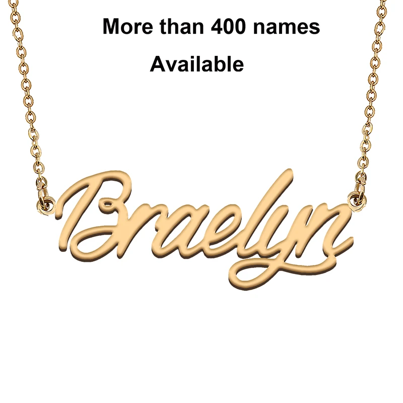 ブラリンの誕生日パーティーのための筆記体の手紙の名前のネックレスクリスマス新年卒業結婚式のバレンタインデーギフト チェーンネックレス Aliexpress