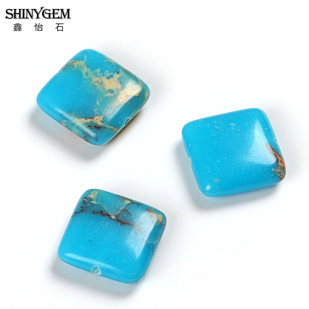 

ShinyGem 16*16 мм Шарм квадратной формы морской осадочный бисер натуральный синий текстура драгоценный камень свободный бисер DIY Изготовление ювелирных изделий 10 шт