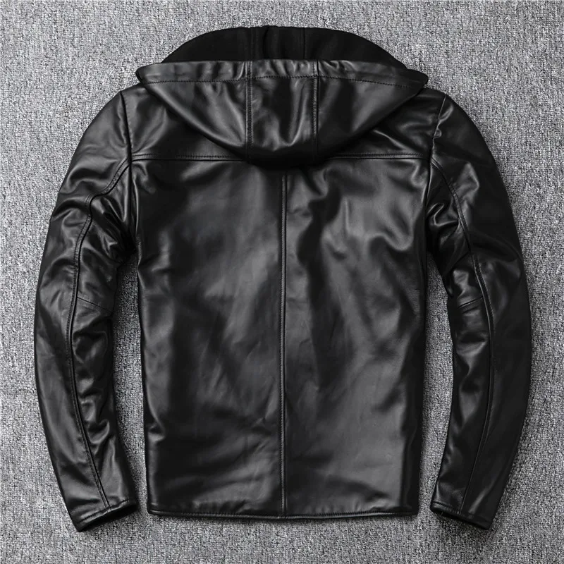 

Free shipping.plus size mens thicker genuine leather coat,winter warm outdoor jacket.woolen sheepskin jackets.quality biker