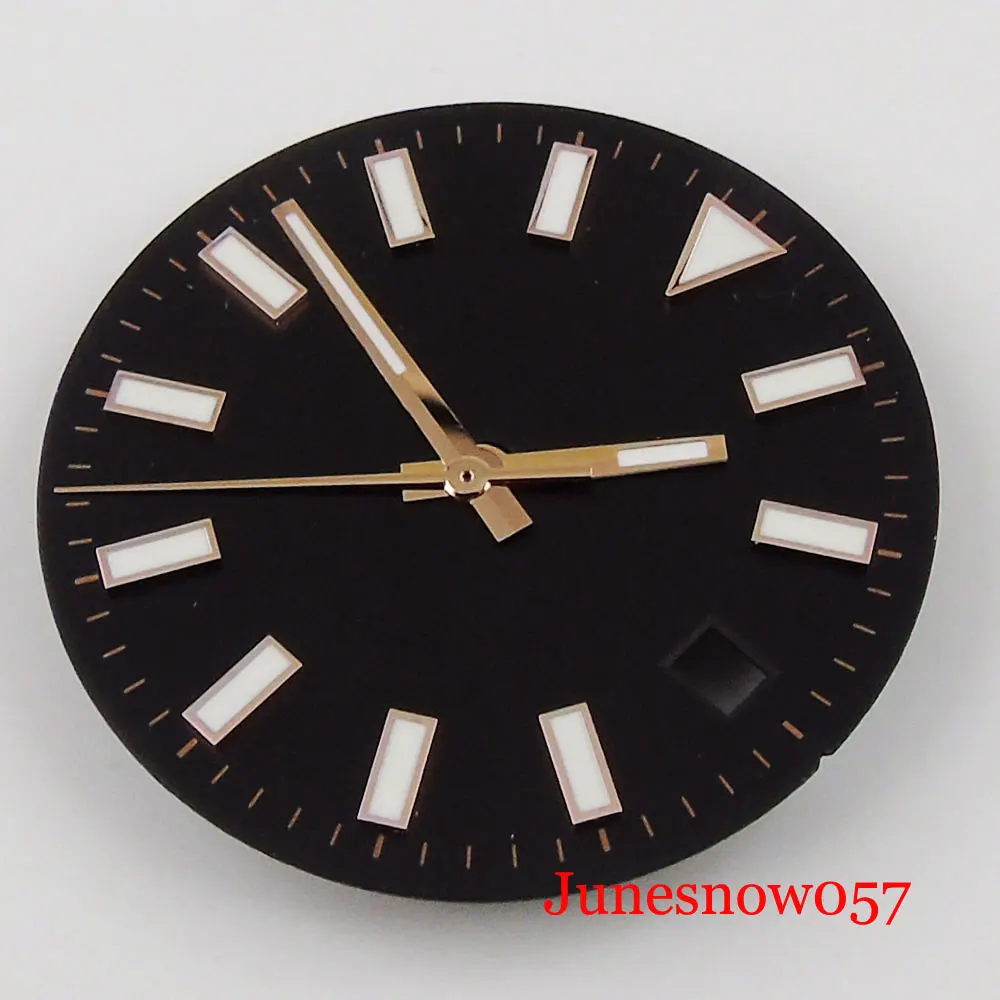 

Black/Silver Sterile Automatic Men 29mm Watch Dial Rose Gold Marks Watch Hand for MIYOTA 8215 MINGZHU2813