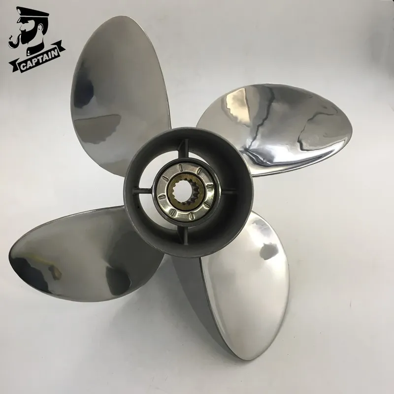 Captain Propeller 13x19 Fit Tohatsu Outboard Engines 70C 70HP 75HP 115HP 120HP 140HP Stainless Steel 15 Tooth Spline LH 4 Blades outboard propeller 13 1 4x17 for yamaha 50hp 60hp 70hp 75hp 80hp 90hp 130hp stainless steel 15 splines boat parts