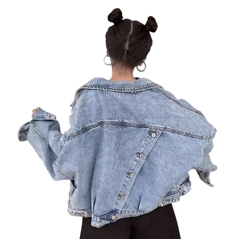 price cut  2019 autumn new short Denim jacket women coat fashion Back split Harajuku BF loose jeans jackets fe