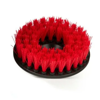 

5 Inch Drill Brushes Attachment Car Wash Brush Auto Detailing Cleaning Tools Red Stiff Bristles Heavy Duty Scrubbing Tough Stain