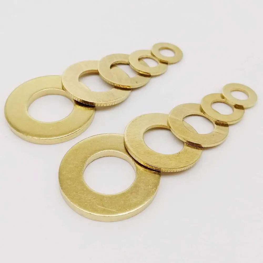 Copper washer set Copper washer Washer gasket Brass washer Copper washers 10/50pcs M2 M2.5 M3 M4 M5 M6 M8 M10 M12 GB97 DIN125 Solid Brass Copper Flat Washer Plain Gasket Pad