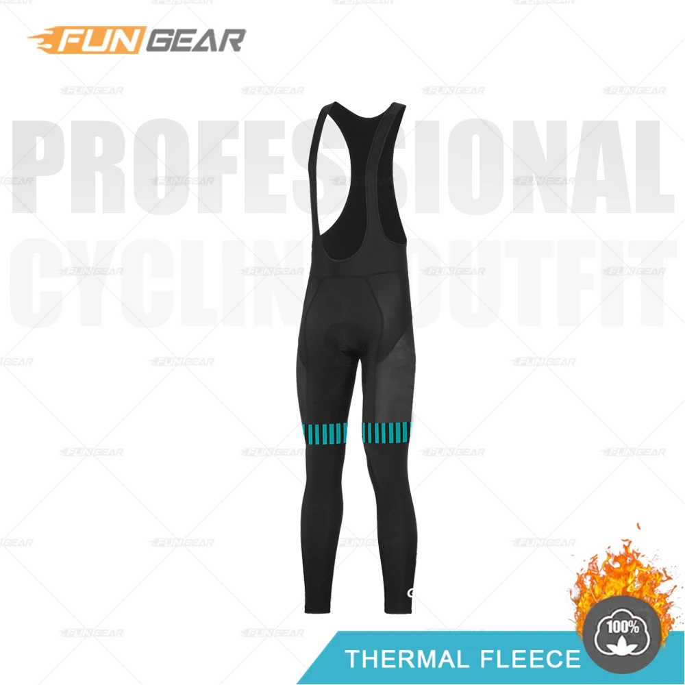 Одежда для велоспорта Pro Team, зимний Трикотажный костюм MTB, одежда из теплого флиса, мужская спортивная одежда с длинным рукавом для гонок, шоссейных велосипедов - Цвет: BIB PANTS