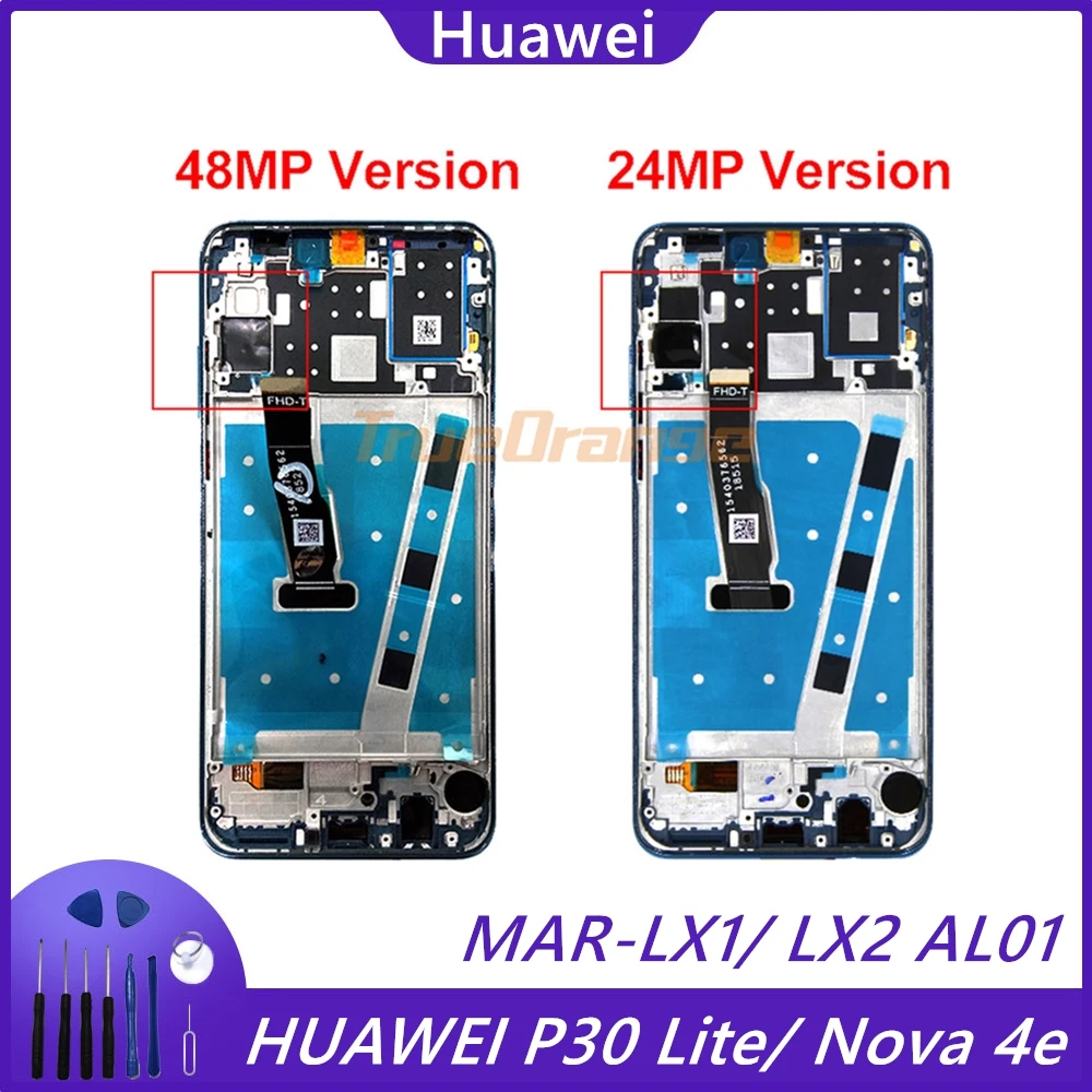 2312*1080 Оригинальный ЖК дисплей с рамкой для HUAWEI P30 Lite экран Nova 4e MAR LX1 LX2 AL01|Экраны