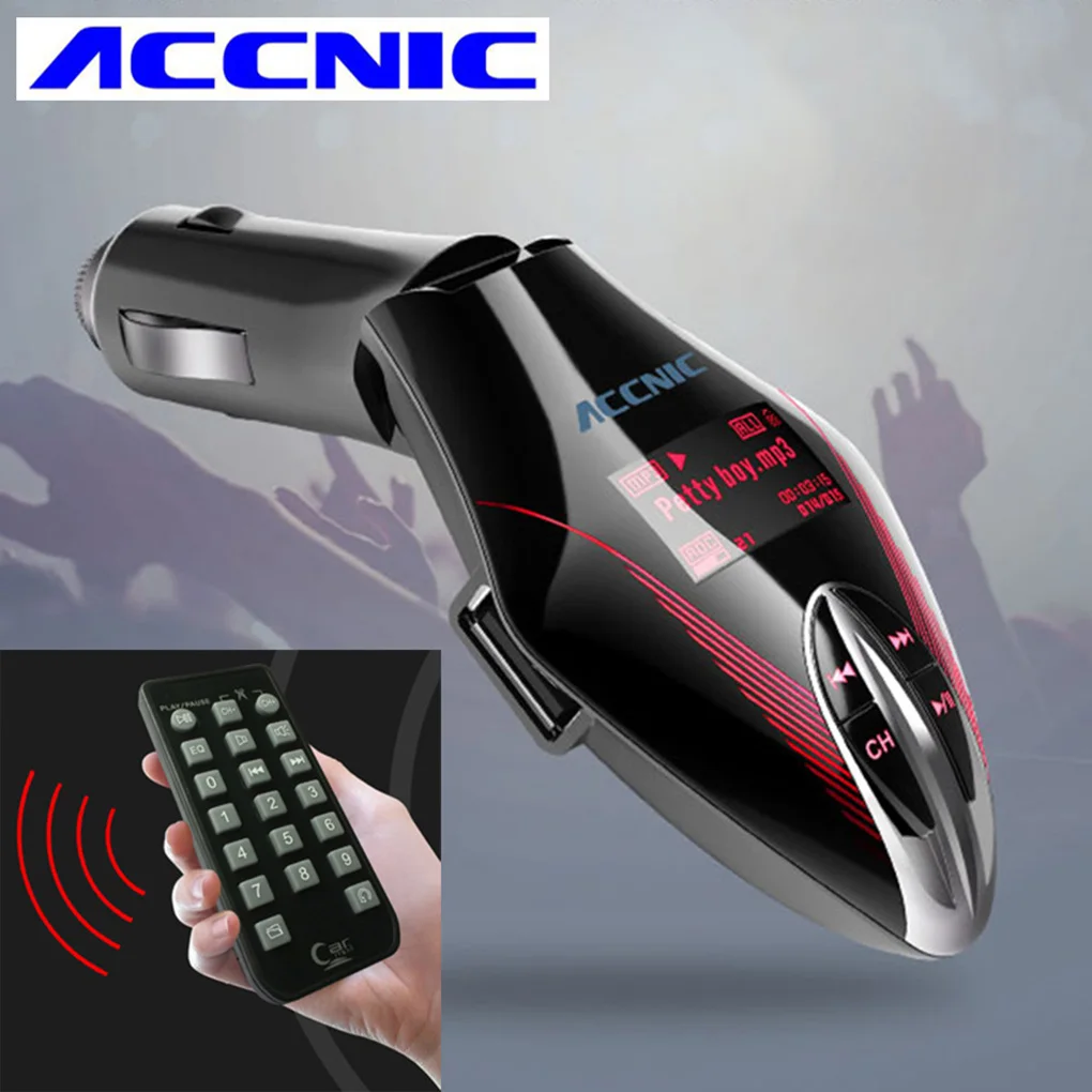ACCNIC автомобильный Bluetooth fm-передатчик MP3 музыкальный плеер прикуриватель U диск/TF карта/USB зарядное устройство радио громкой связи