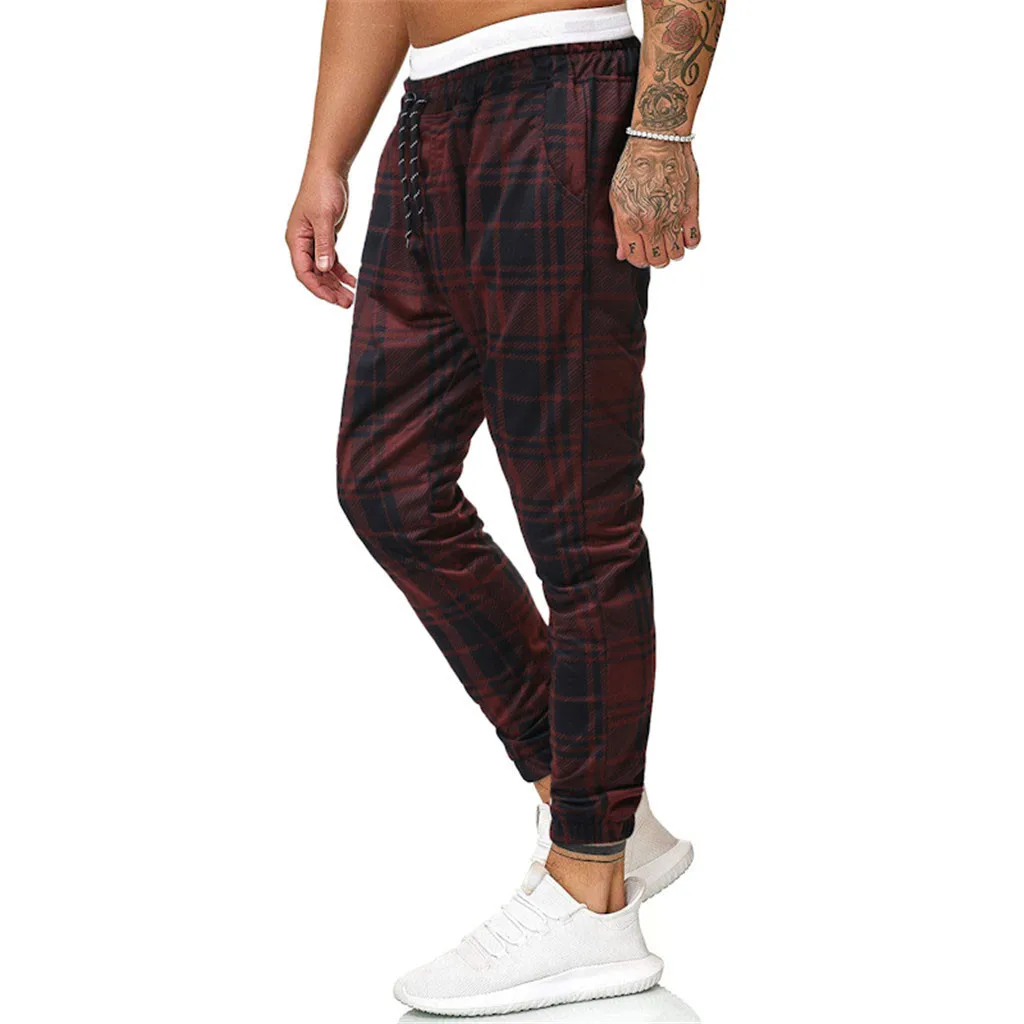 Pantalones hombre, уличная одежда, брюки-карго, мужские Длинные повседневные спортивные штаны, облегающие клетчатые брюки, штаны для бега, джоггеры, спортивные штаны