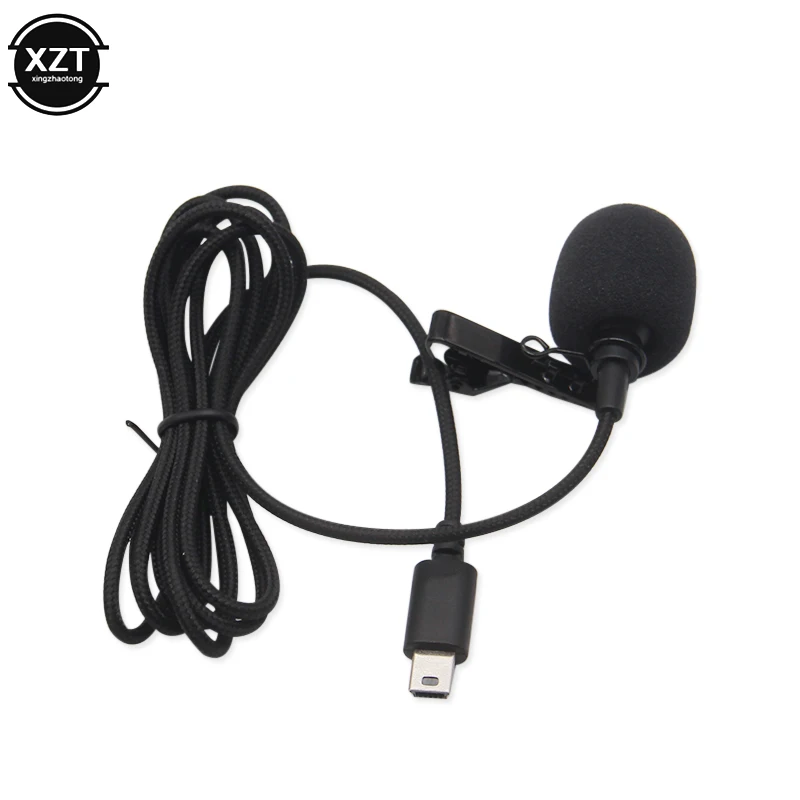 1.5m 유선 액티브 클립 DV Lavalier 미니 USB 마이크 Gopro Hero 3 3+ 4 액션 카메라용 스테레오 전문 클립온 마이크