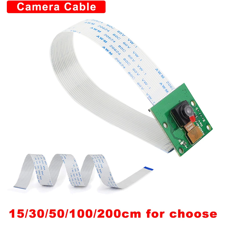 Camera Flex Cable Ribbon FFC White Black 12" 30cm for Raspberry Pi USA Comb Ship 