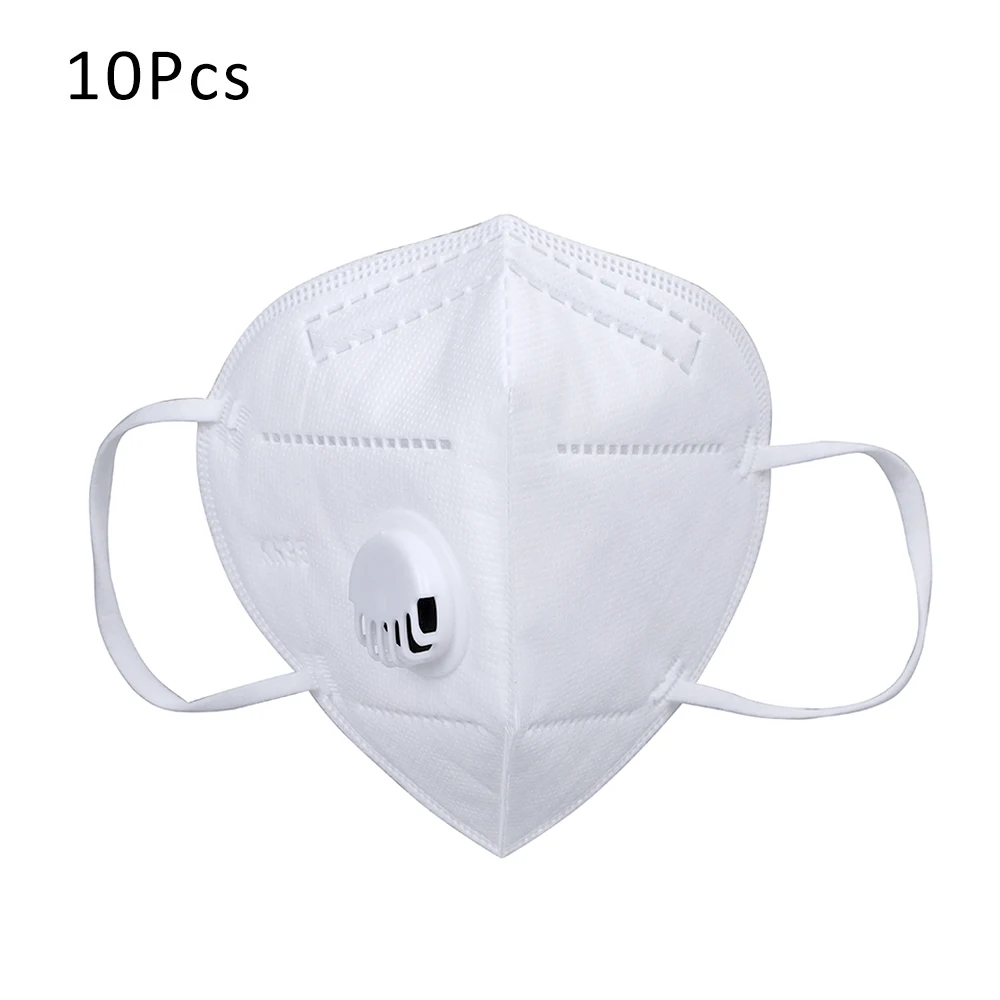 

In Stock! White 10PCS KN95 Folding Valved Dust Mask PM2.5 Anti Virus Formaldehyde Bacteria Proof Face Mouth Mask Safe Breathable