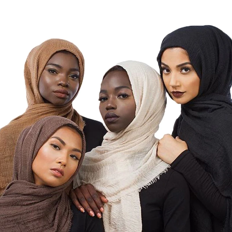 2020-women-bubble-cotton-solid-Islam-muslim-head-scarf-shawls-and-wraps-pashmina-female-foulard-viscose