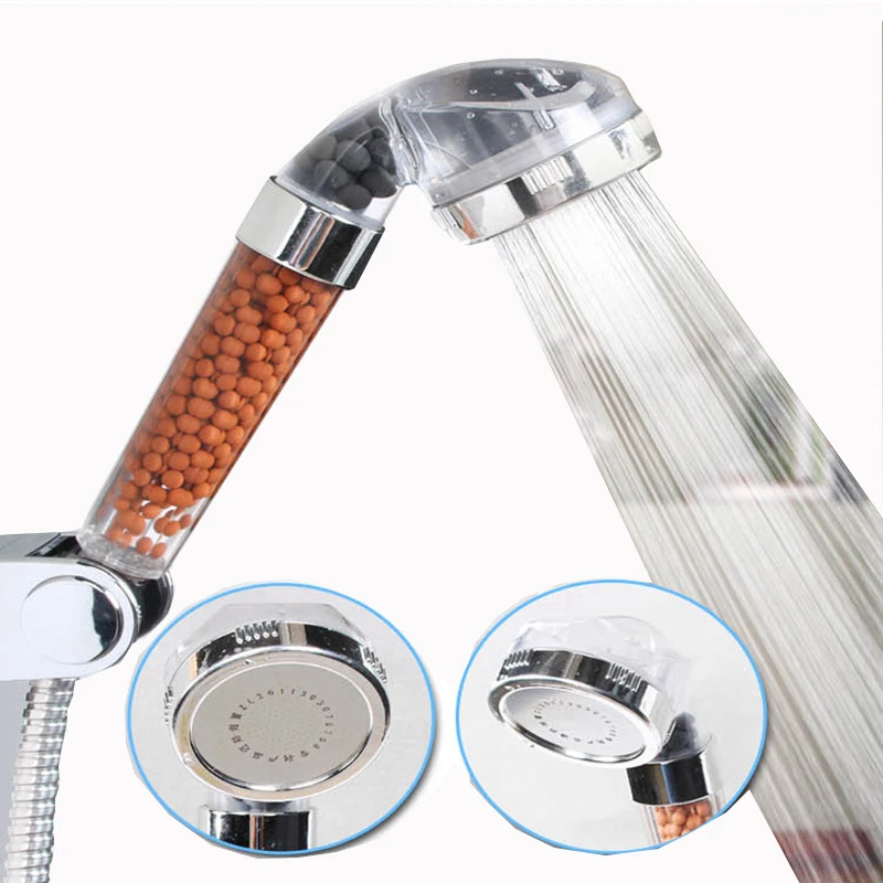 Cabezal de ducha de chorro ajustable, boquilla de SPA para ahorro de agua de alta presión, filtro de aniones para Baño