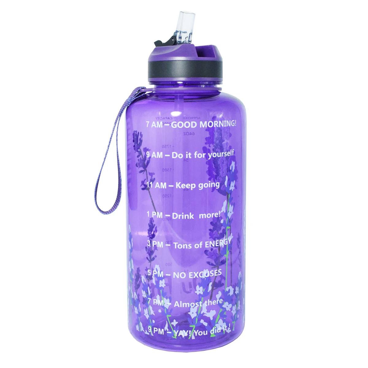 Lavender Bottle QuiFit, 2л, 1,3л, 450 мл, Половина галлонов, Тритан, бутылка для воды с соломинкой, BPA Free My Drink Bottles, портативный шейкер для протеина, спортивный кувшин для тренажерного зала - Цвет: Lavender Bottle