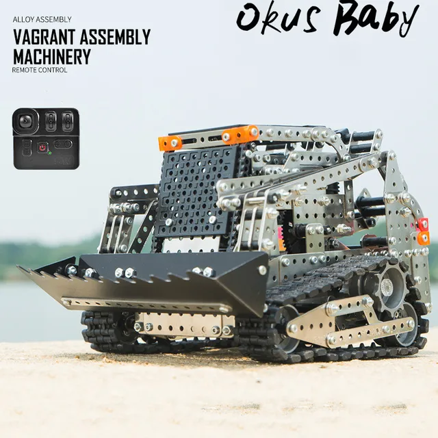 RC Car 2.4G 10CH 1178PCS Stainless Steel DIY RC Control Bulldozer Crawler for Forklift Engineer Dumptruck Model Vehicle Gift 1