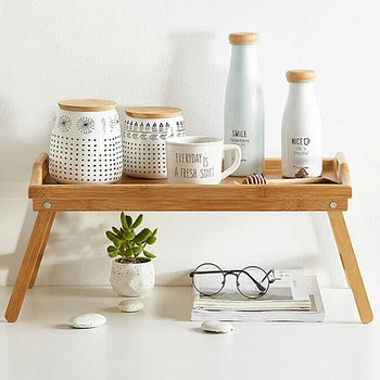

51x31x6cm Foldable Laptop Adjustable Bamboo Desk Dormitory Breakfast Tray Picnic Table Household Accessories