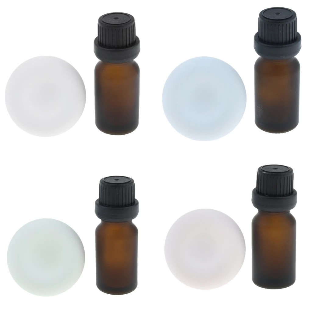 Mini Diatomite Earth Car Vehicle Essential Oils Diffuser Vent Clip + 10ml Glass Empty Bottle Vial Container Kit