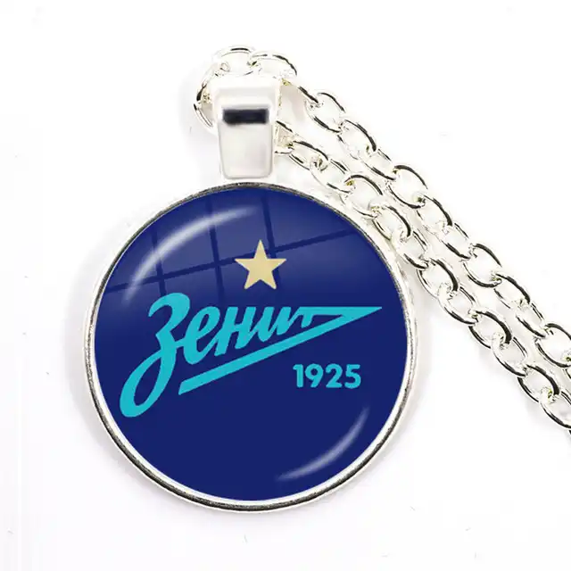 FC Zenit ST футбольный клуб 25 мм стеклянный ожерелье с кабошоном футбольный клуб подвеска с логотипом ювелирные изделия для женщин мужчин вентиляторы подарок