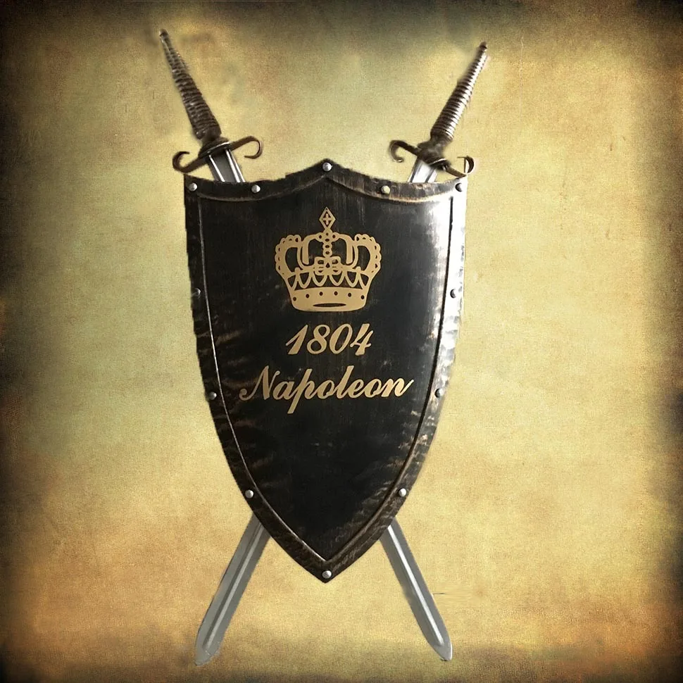 Medieval Roman iron shield wall hanging sword decoration bar ktv Internet bar wall pendant shooting props
