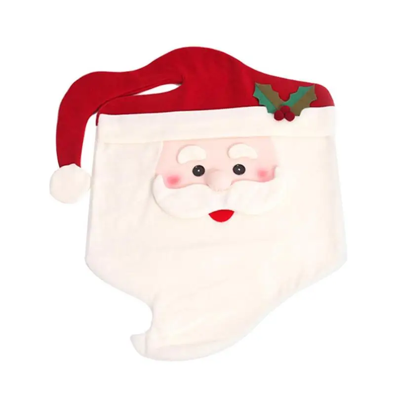 Год Рождество накладка на стул мультфильм Санта Клаус Снеговик напечатанный нетканый материал ужин стул спинки Чехлы для стола вечерние украшения