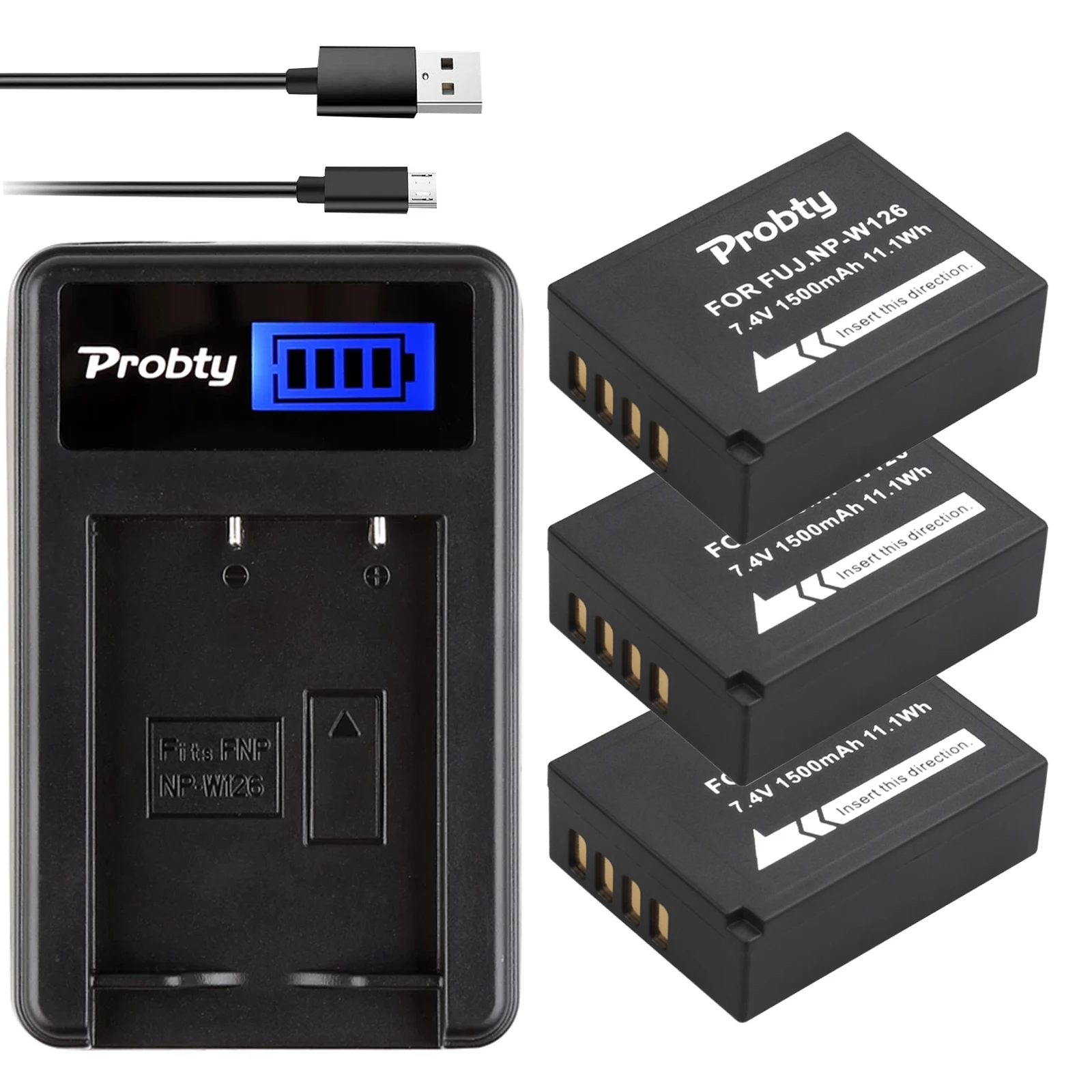 Chargeur Double Rapide 18W Llano Pour Batteries Fujifilm NP-W126 - 2 Batteries 1140mAh, écran Digital, Sécurisé