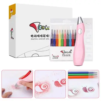 

Electric Watercolor Pen Sprayer Airbrush Marker Drawing Painting Writting Tool Art Crafts Set Childrens Kids Toy Gifts