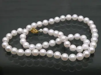 

Genuine AAA 10-11mm Beautiful White Akoya pearls Necklace 24" 14k/20 Yellow Gold