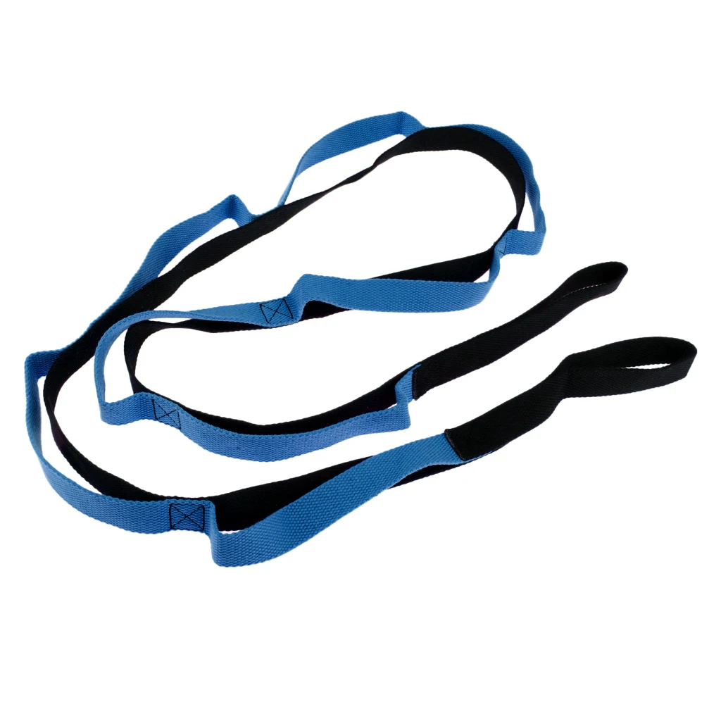 Blue and Black Мульти петля стрейч-пояс гибкость фигуры тела Пилатес для спорта, зала и йоги танец Теплый Пояс Группа фитнес оборудование - Цвет: Blue and Black
