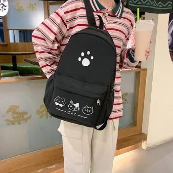 

Classic Waterproof Women's Cute Backpack Large Capacity Zip Pocket Backpack Shoulder Bag Teenage Girls Kids Multi-Function