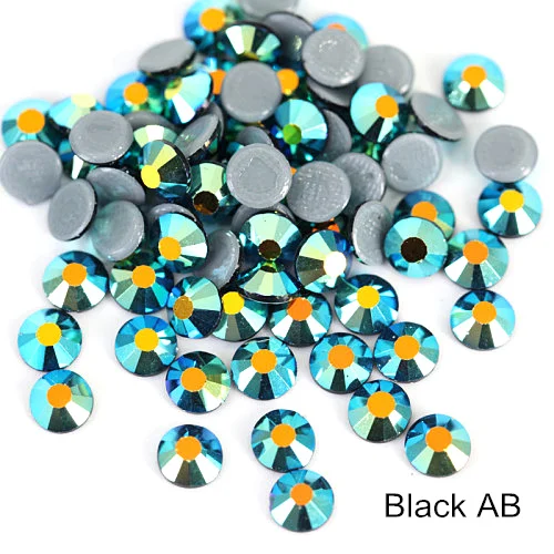 Black AB SS16 SS20 Блеск стразы Горячая фиксация стразы 1440 шт./упак. кристалл AB Hot Fix стразы одежда свадебное платье E7021 - Цвет: Black AB