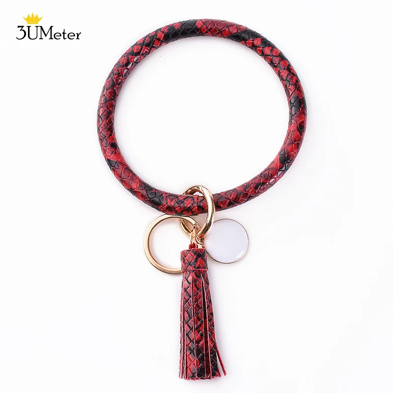 Tassel Keychain Новинка, браслет из искусственной кожи, кольцо для ключей, брелок с кисточкой, Круглый браслет, брелок для ключей, брелок для женщин, девушек, ювелирное изделие - Цвет: Tassel Keychain