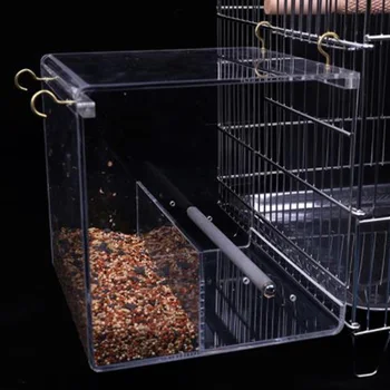 

Acrylic Automatic Bird Feeder Pet Feeding Device Seed Food Container Bird Cage Accessories for Parrot