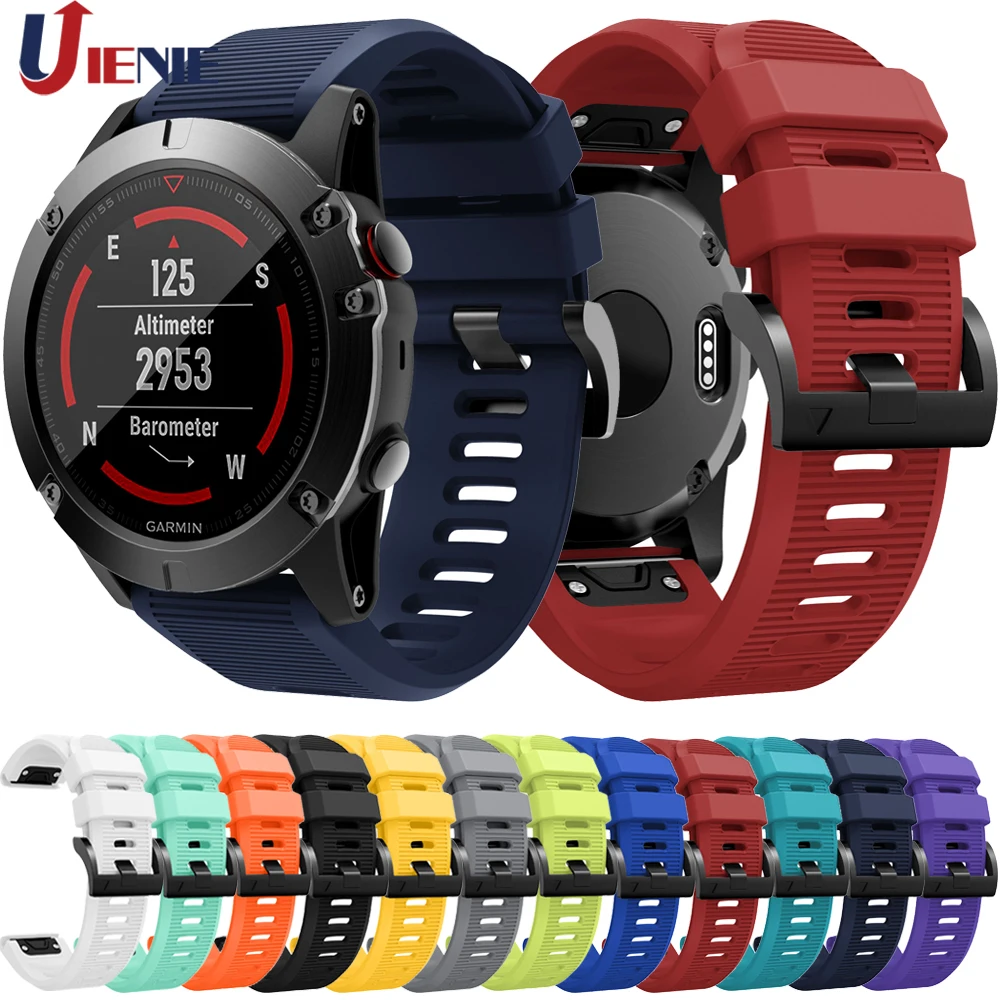 20 мм/22 мм/26 мм силиконовый ремешок для наручных gps-часов Garmin Fenix 5x/5S/5x/6 Plus/6s/6x Pro полосы Quick Release спортивный браслет Correa