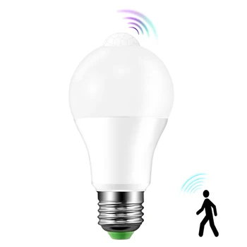 

110v/220v Motion Detector LED Bulbs E27/B22 12W/18W Auto on/Off PIR Motion Sensor Lamp for Front Door Porch Garage Basement