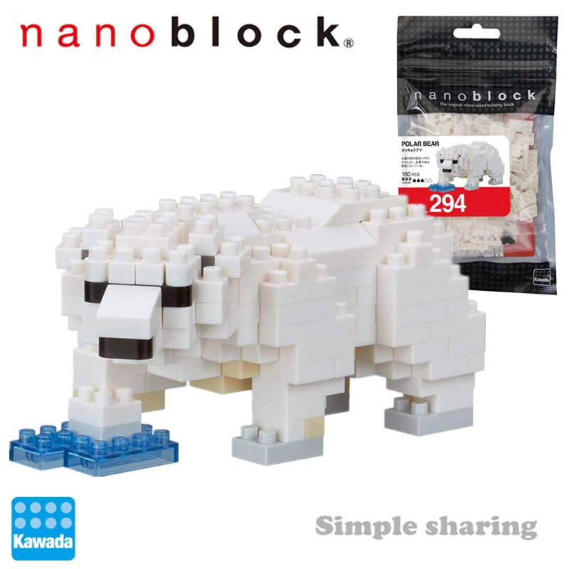 Новинка Nanoblock полярный медведь микро размерные строительные блоки 160 штук