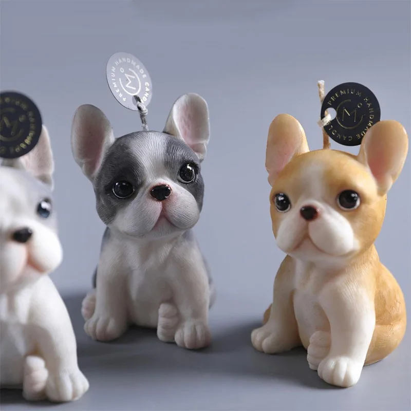3D French Bulldog Soap Mold Puppy Silicone Mold for Cake Decorating Candle Making Resin Epoxy Jewelry DIY Necklace Pendant Casting Plaster Clay Mold Ice Cube Tray