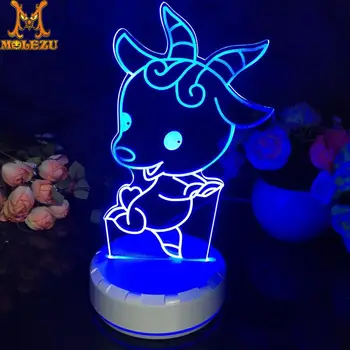 

Molezu Halloween Sheep Pattern 3D Led Night Light Decoration Children Kids Gifts 7 Color Changing Visual Table Lamp