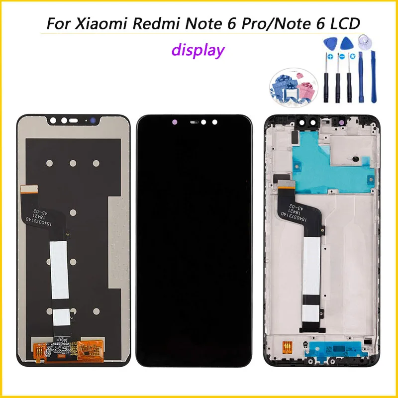 100% протестированный для Xiaomi Redmi Note 6 Pro ЖК дисплей с рамкой сенсорный экран
