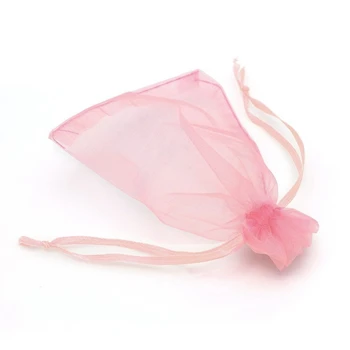 

100 Pcs Organza Wedding Favour Bags Jewellery Pouches Pink