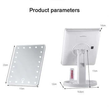 

Intelligent Adjustable Brightness 16 Lamps/22 Lamps LED Illuminated 10x Makeup Mirror J9