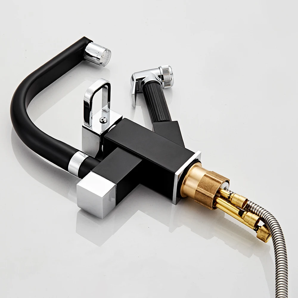 Kitchen Faucet Pull Out Copper Cold Hot Dishwasher 360 Rotation Sink Faucet Household torneira de cozinha Deck Mounted Mixer Tap Kitchen Faucet Pull Out Copper Cold Hot Dishwasher 360 Rotation Sink Faucet Household torneira de cozinha Deck Mounted Mixer Tap